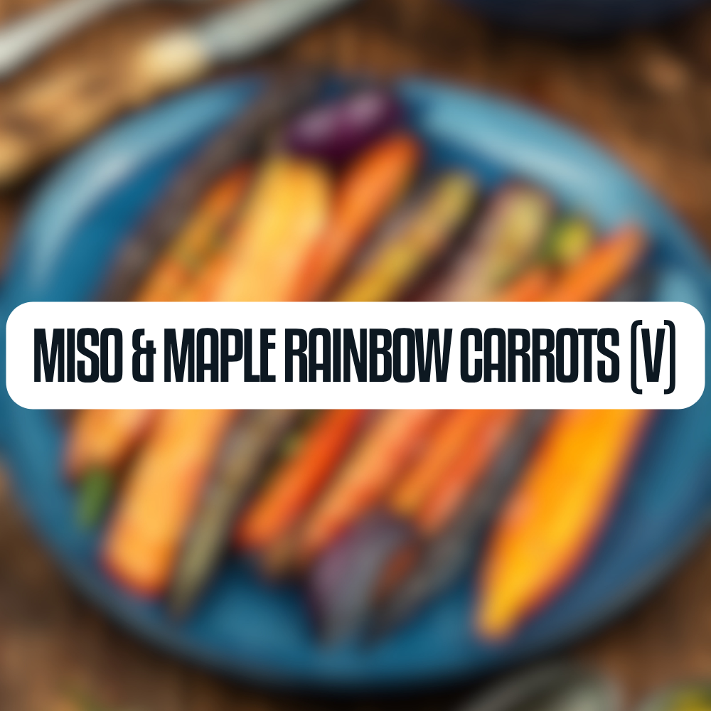 Roasted Miso & Maple Rainbow Carrots (V)